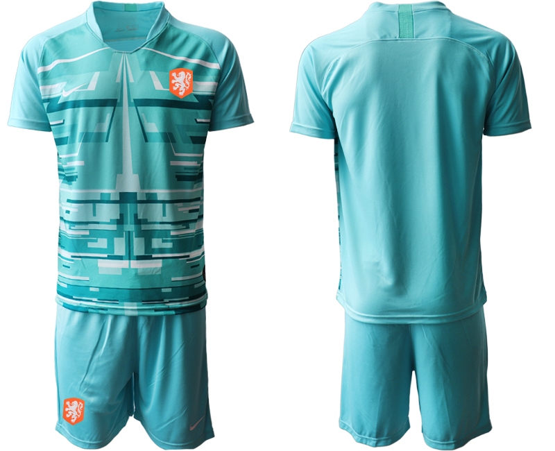 Men 2021 European Cup Netherlands blue goalkeeper Soccer Jerseys->netherlands(holland) jersey->Soccer Country Jersey
